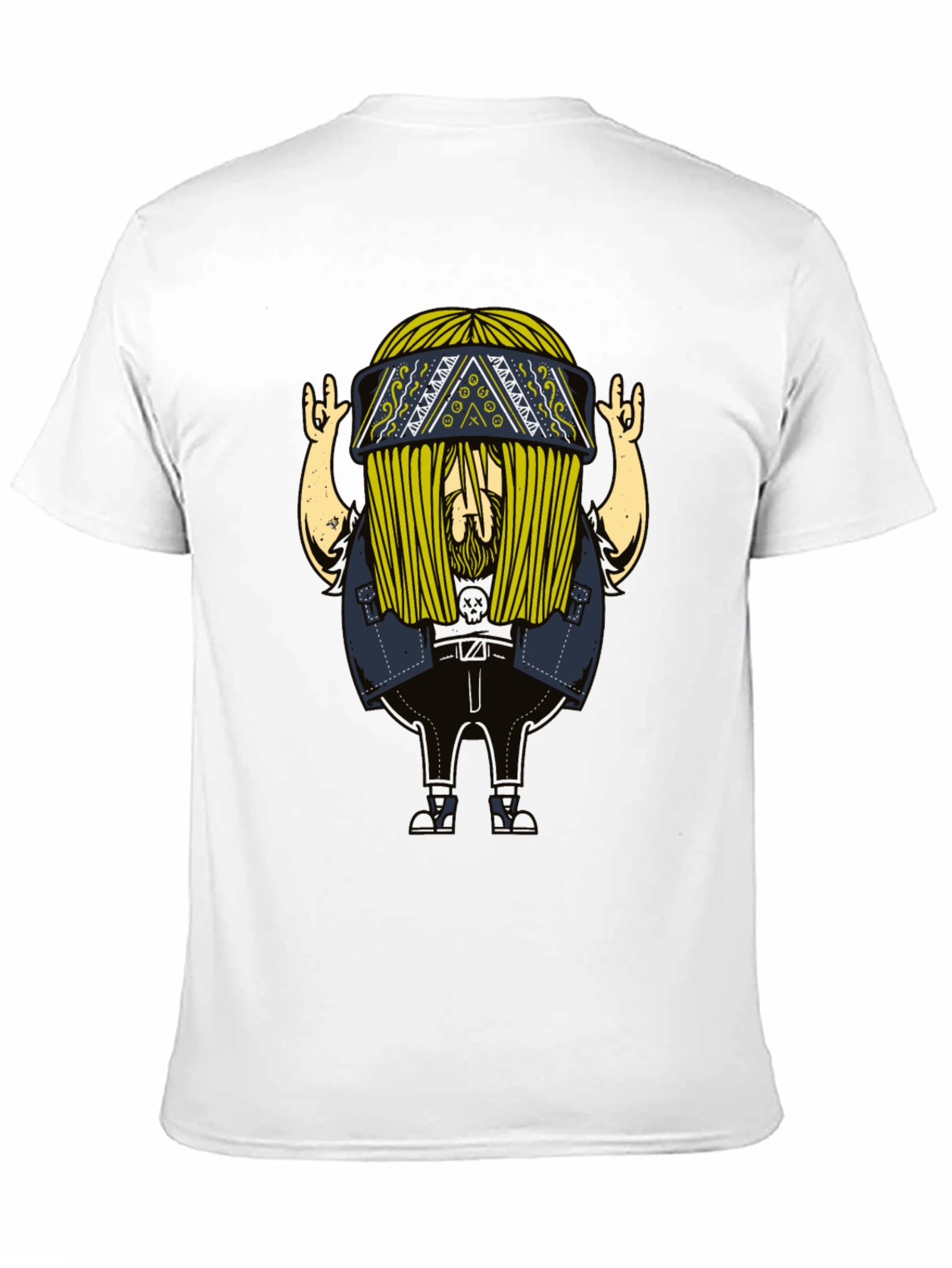Cool Cartoon Character Print Black T-Shirt