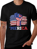 Patriotic Merica T-Shirt - USA Flag Fist Graphic