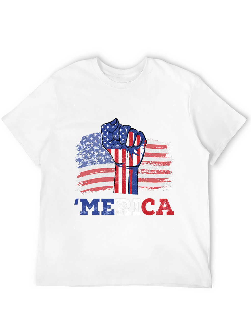 Patriotic Merica T-Shirt - USA Flag Fist Graphic