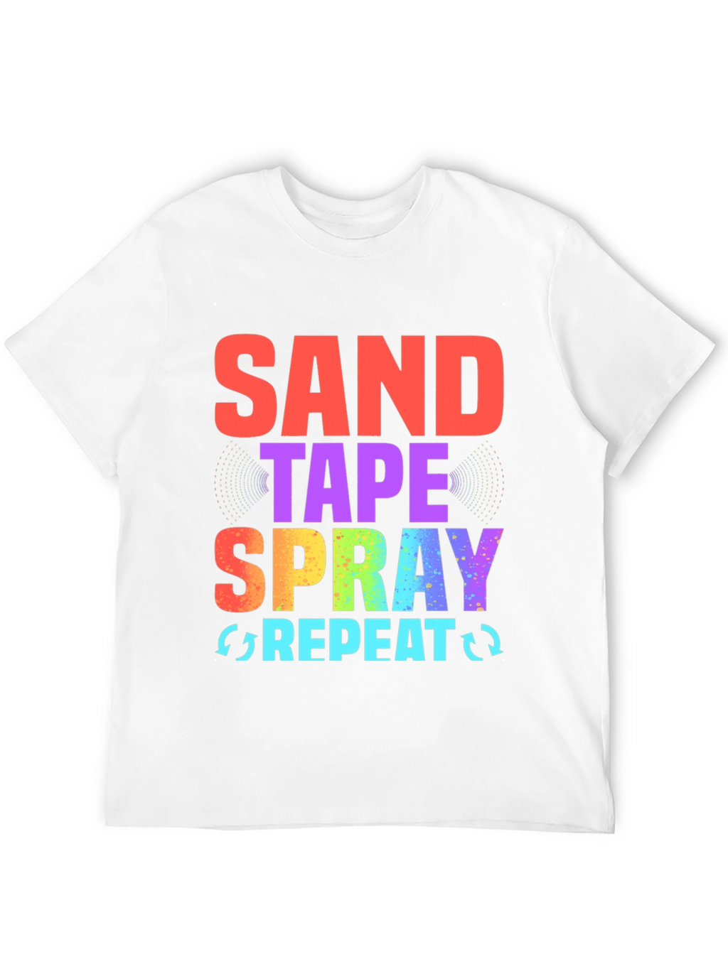 Sand Tape Spray Repeat Black Graphic Tee