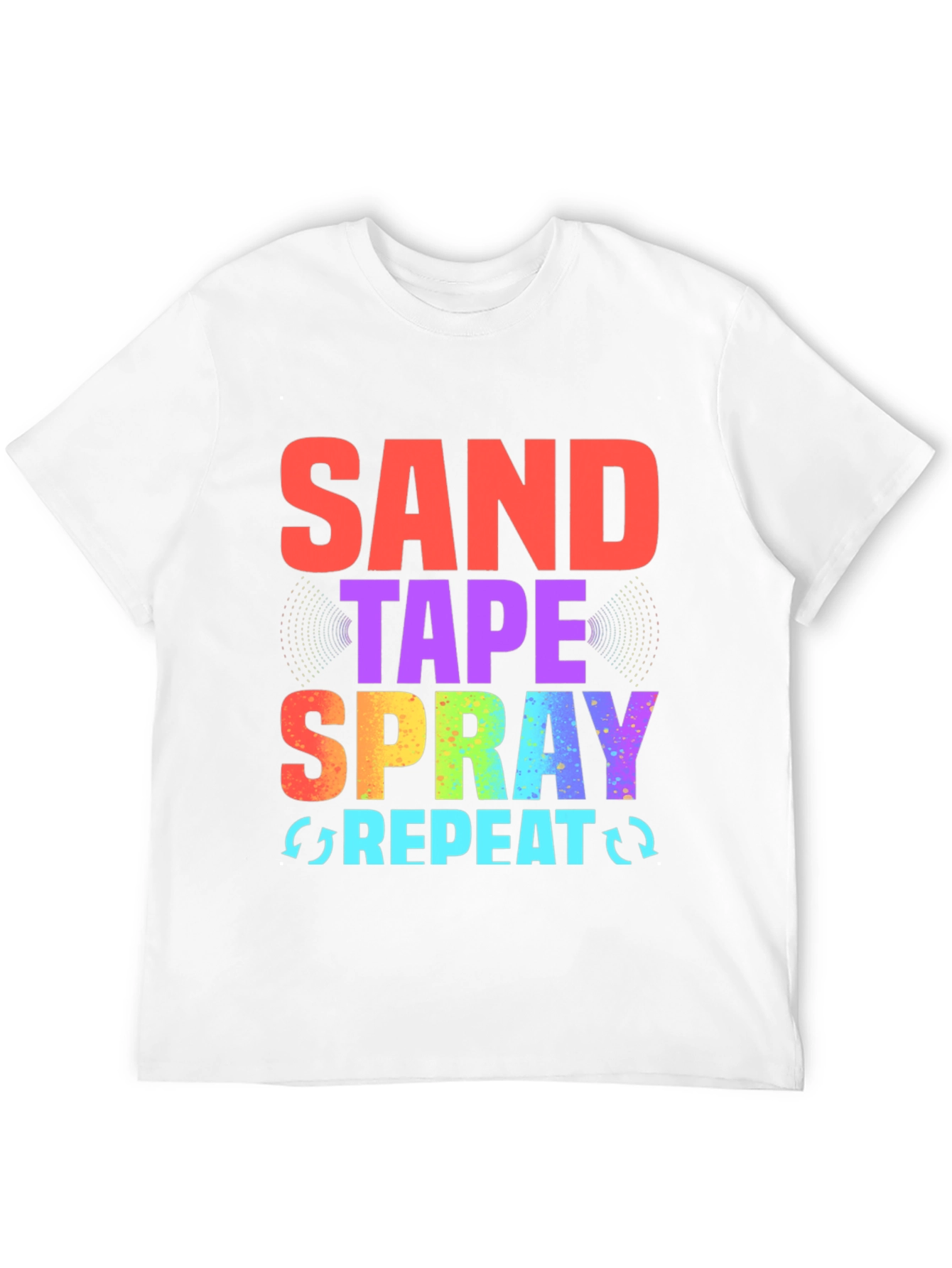 Sand Tape Spray Repeat Black Graphic Tee
