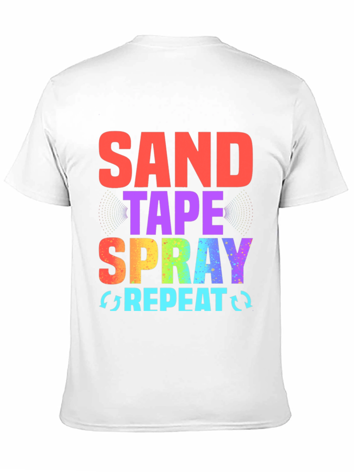 Sand Tape Spray Repeat Black Graphic Tee