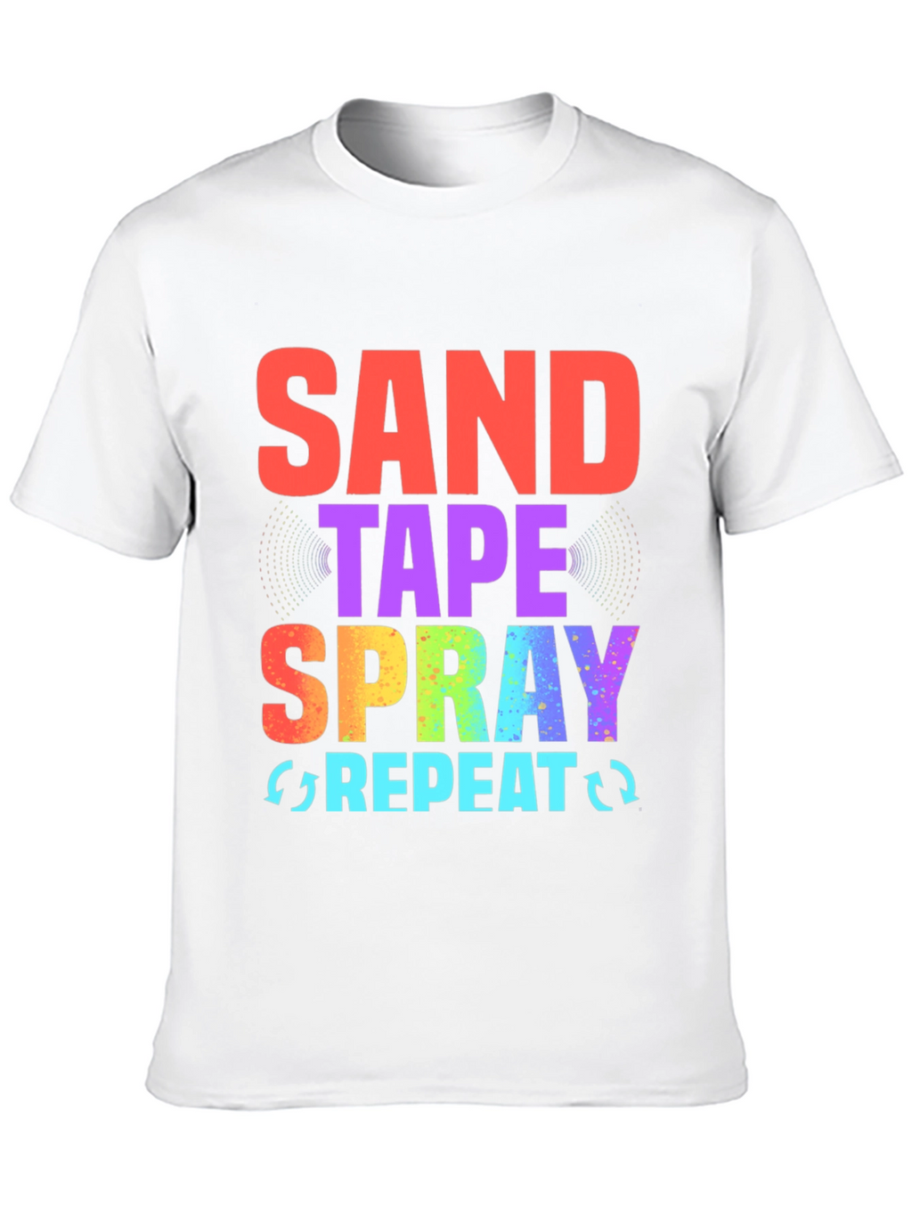 Sand Tape Spray Repeat Black Graphic Tee