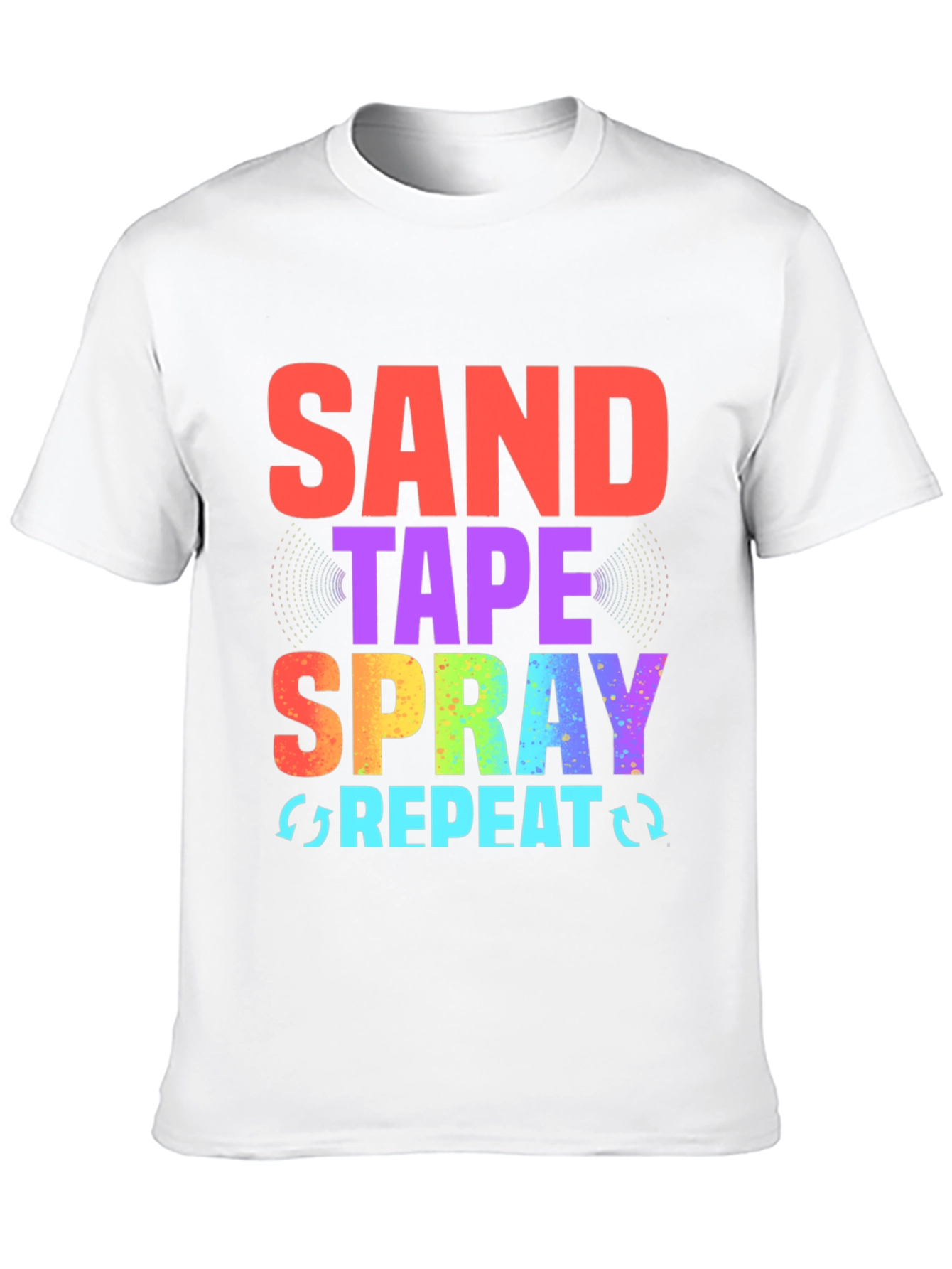 Sand Tape Spray Repeat Black Graphic Tee