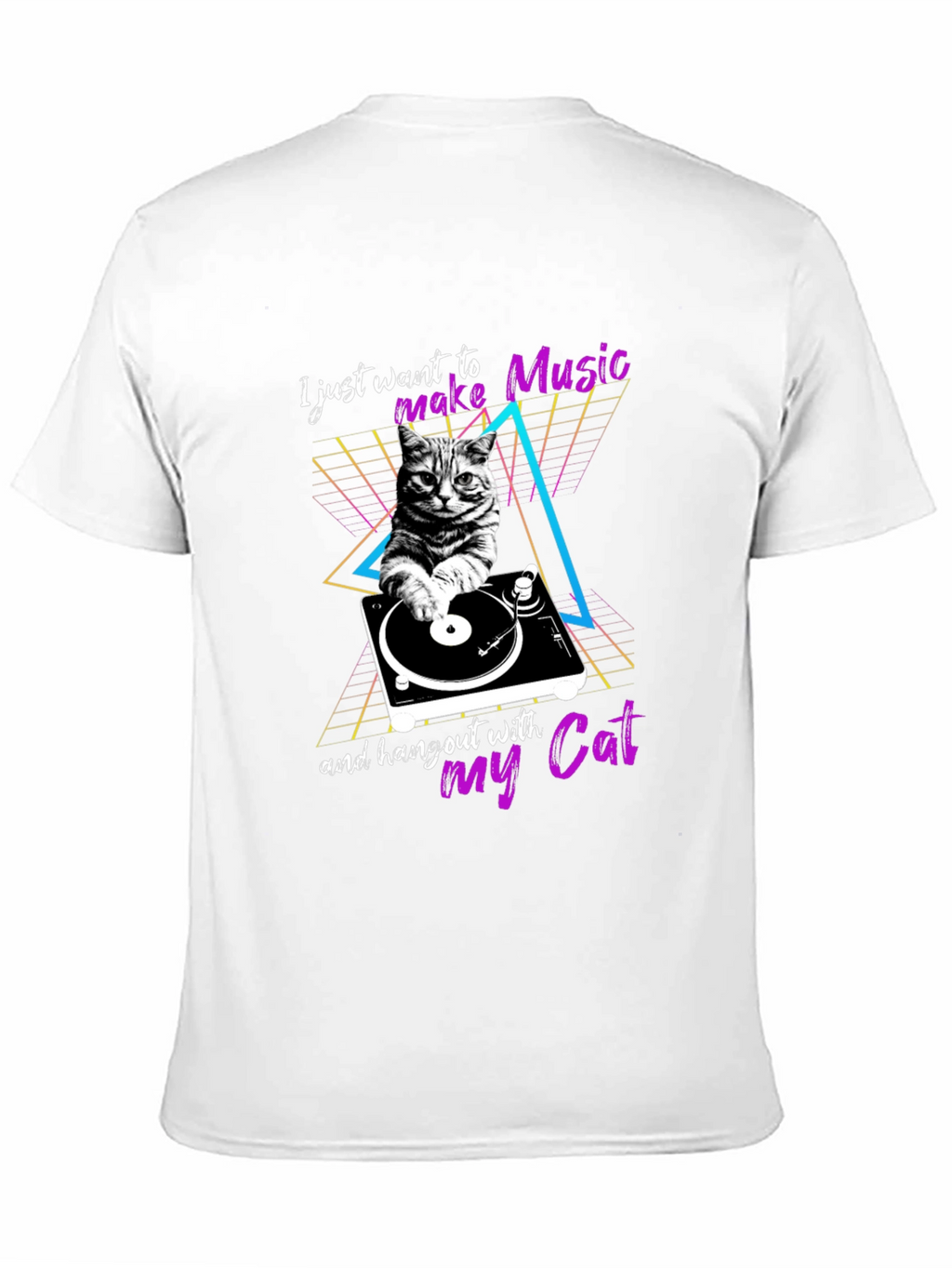 Retro Cat DJ T-Shirt - Music Lover Tee