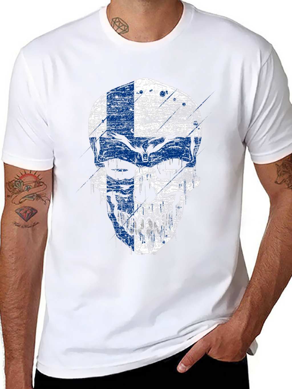 Finland Flag Skull Graphic Tee