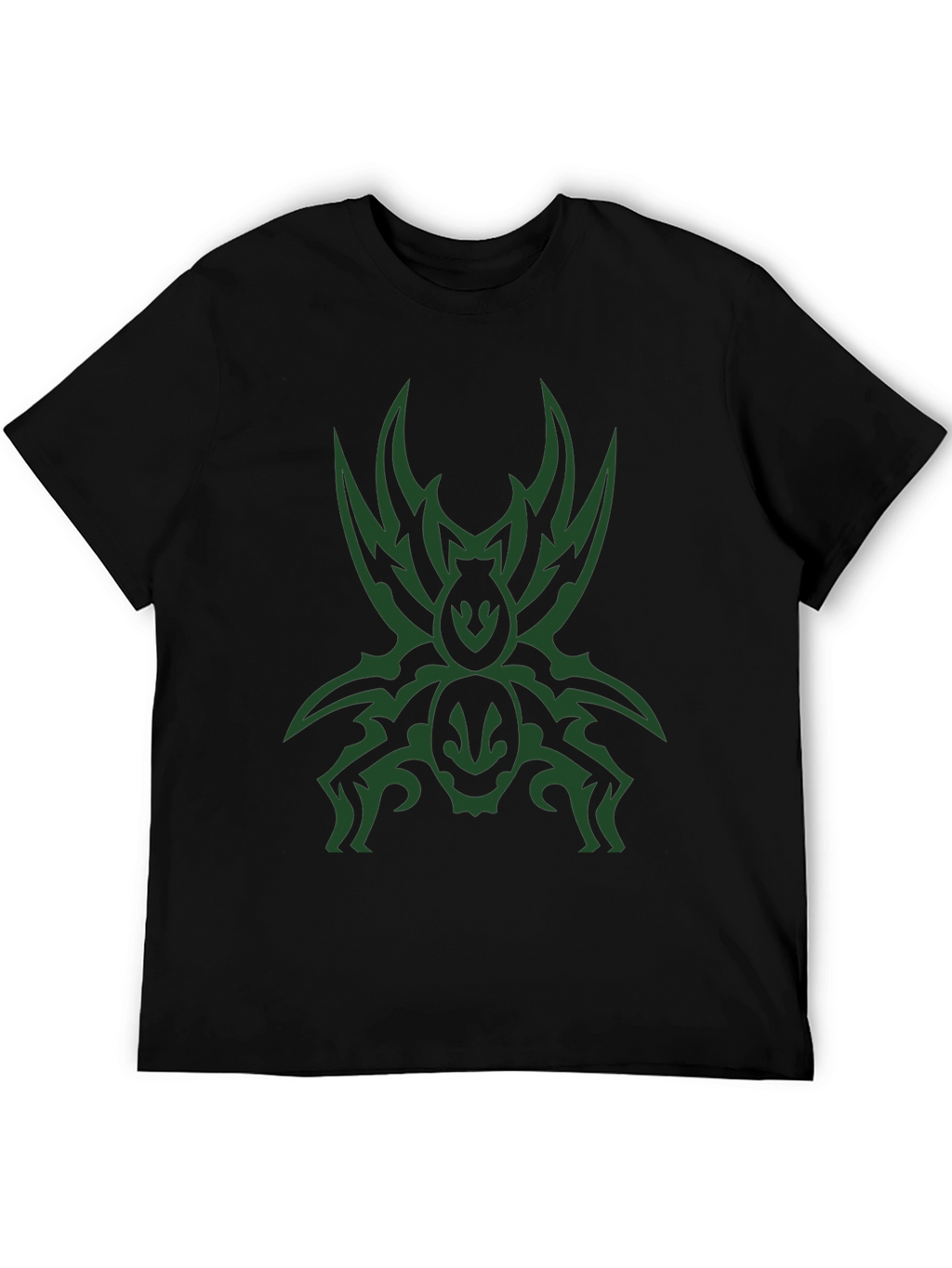 Mens Black T-Shirt with Tribal Spider Graphic