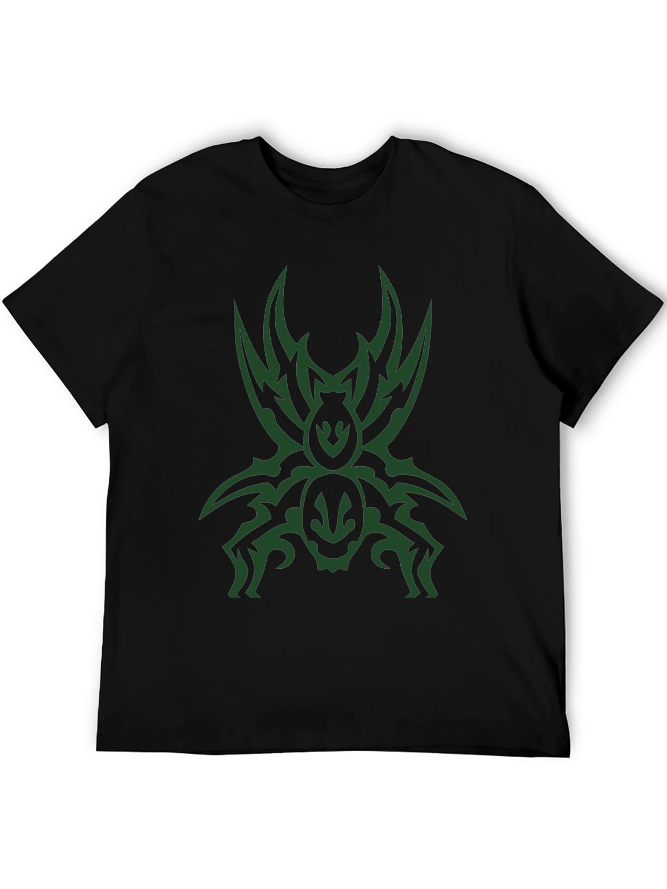 Mens Black T-Shirt with Tribal Spider Graphic