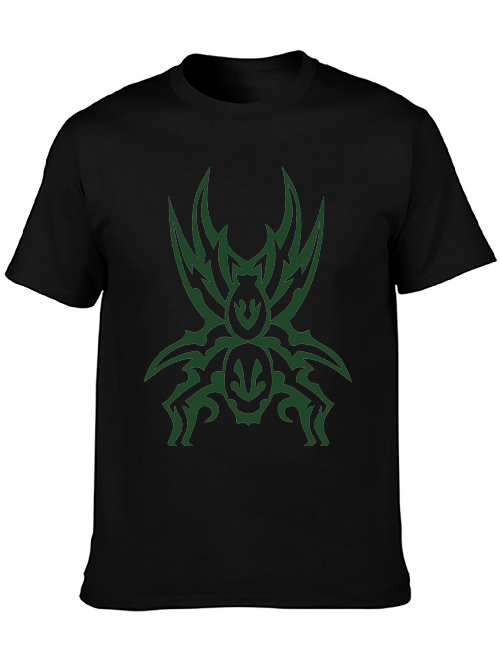 Mens Black T-Shirt with Tribal Spider Graphic