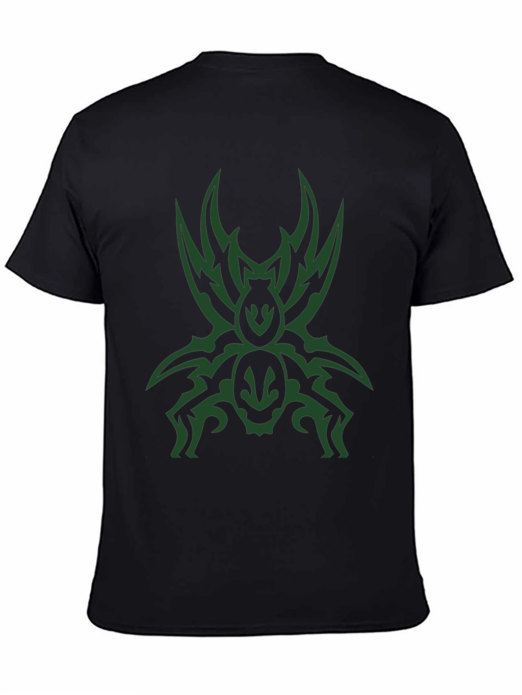 Mens Black T-Shirt with Tribal Spider Graphic