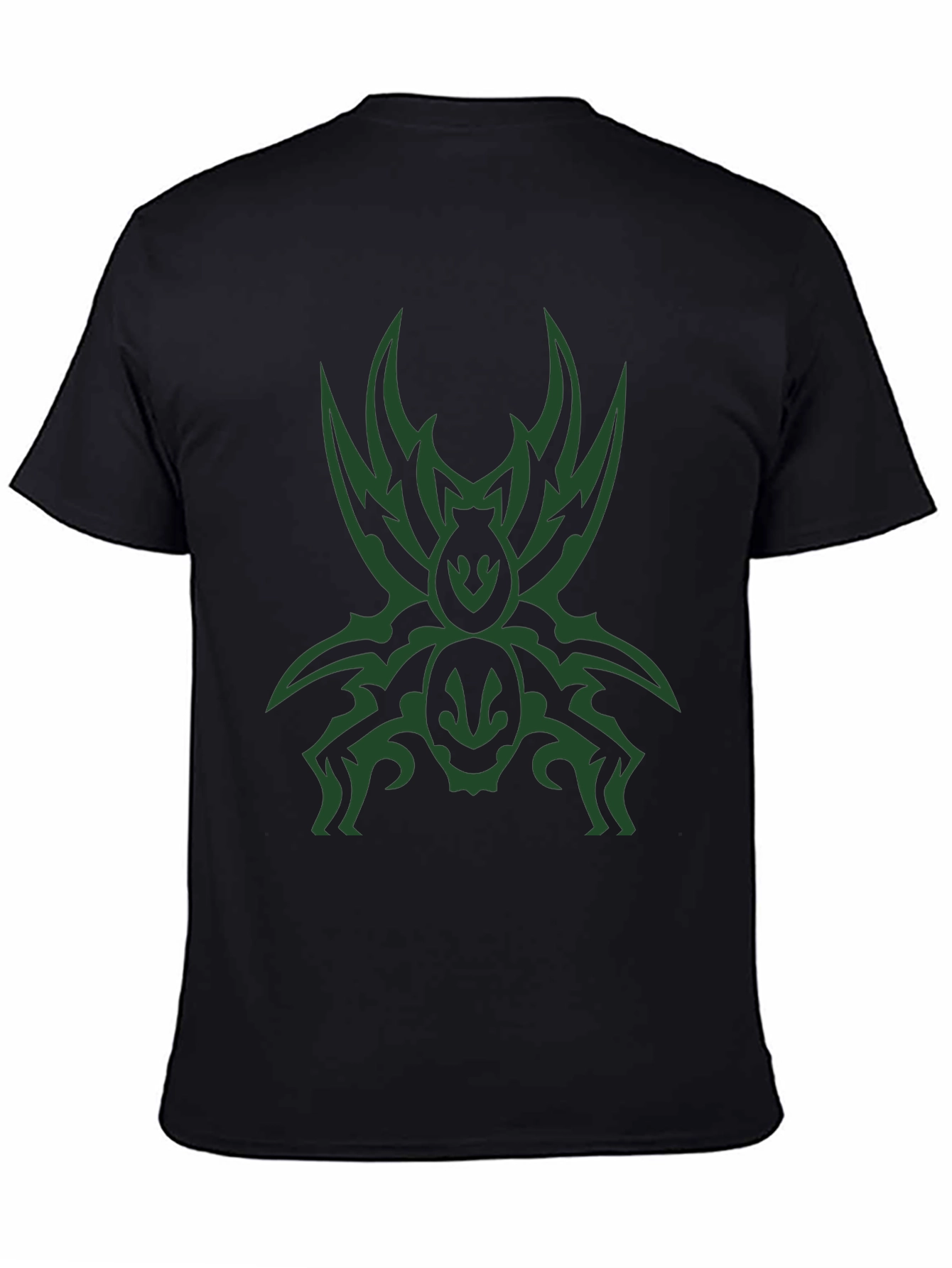 Mens Black T-Shirt with Tribal Spider Graphic