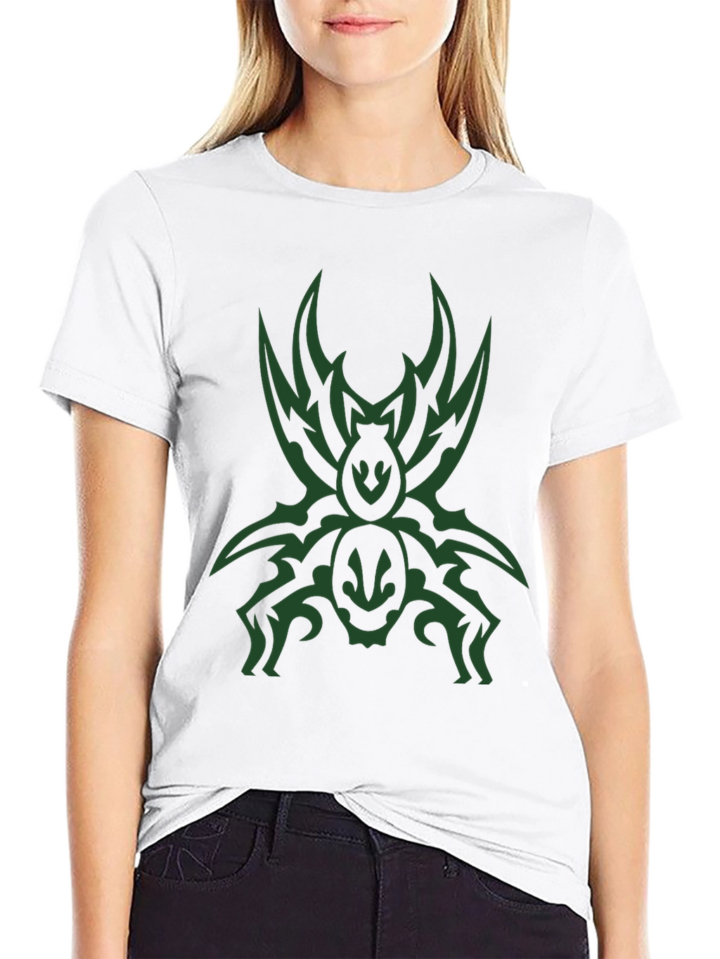 Mens Black T-Shirt with Tribal Spider Graphic