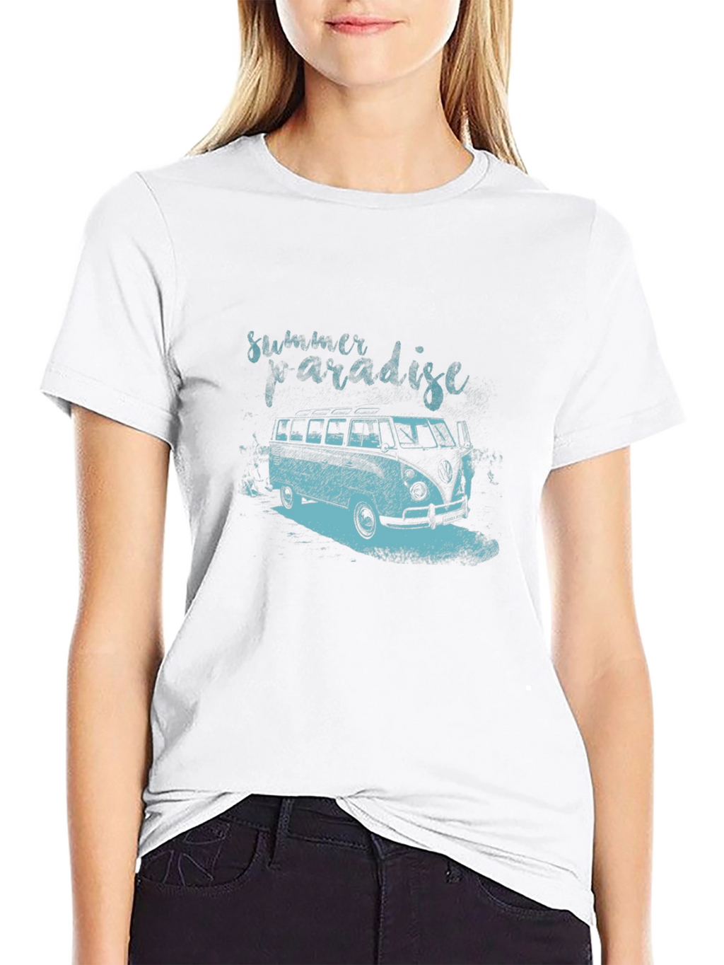 Summer Paradise Graphic Tee - Black