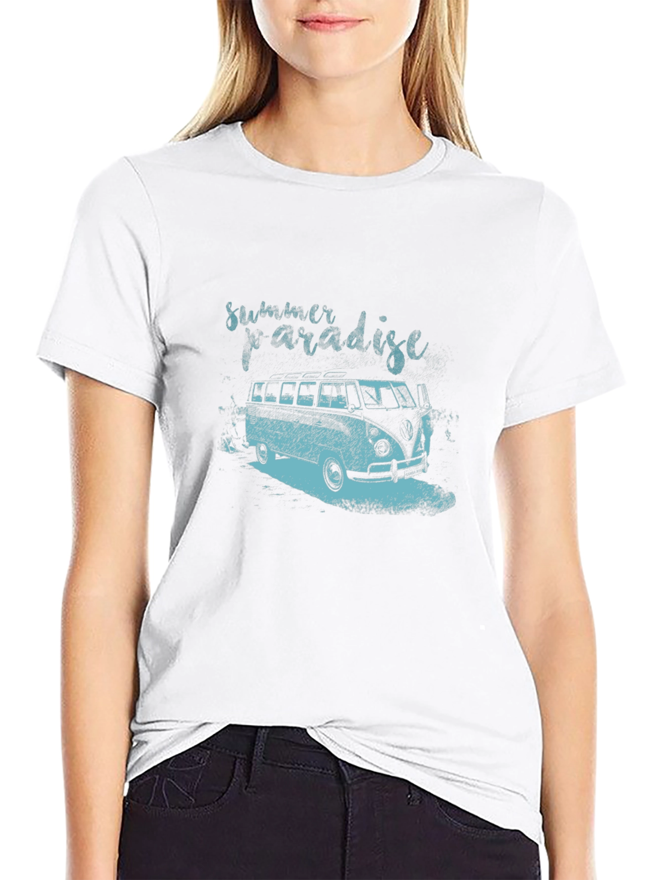 Summer Paradise Graphic Tee - Black