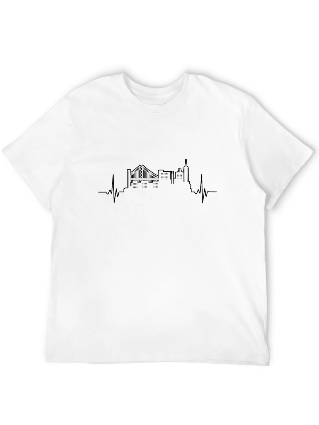 City Skyline Heartbeat Graphic Tee - Black