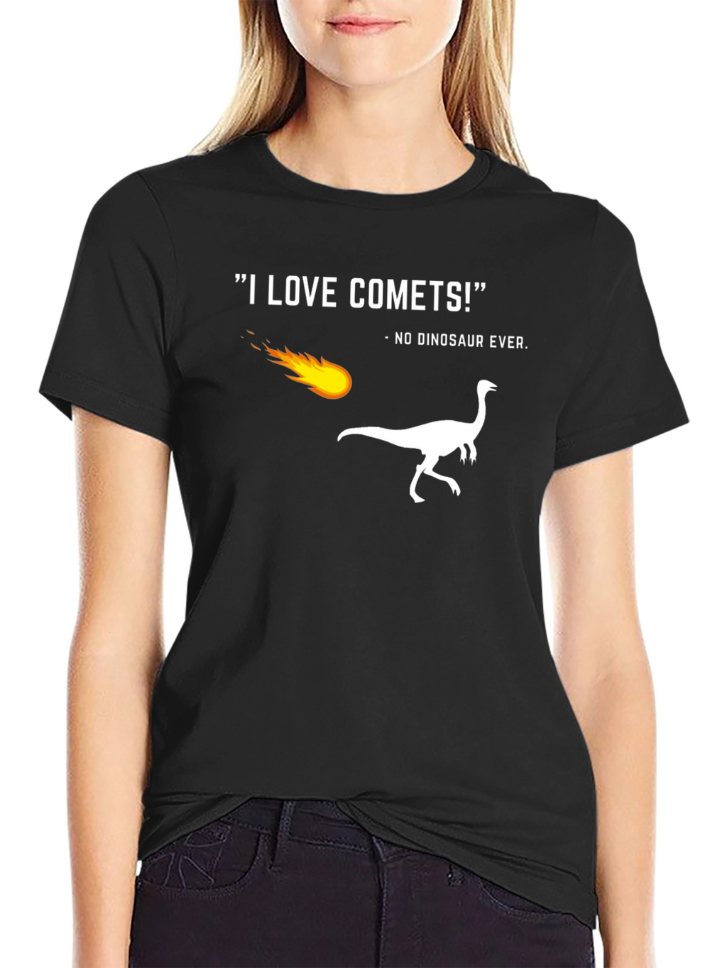 Funny Dinosaur Comet T-Shirt - I Love Comets!