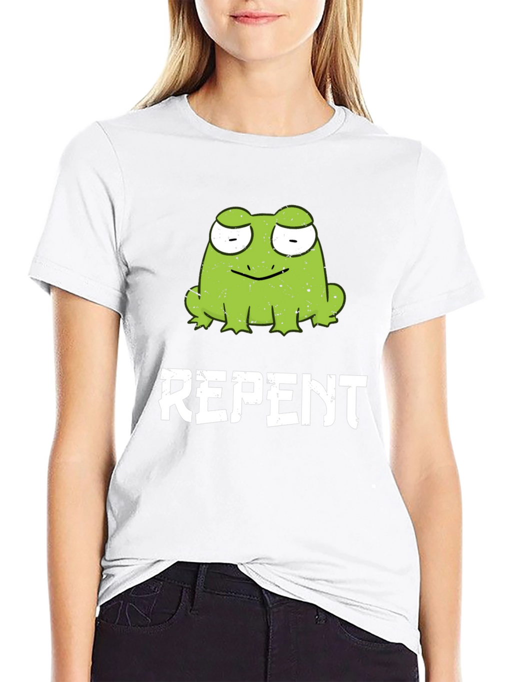 Frog Repent Graphic T-Shirt - Black Cotton Tee