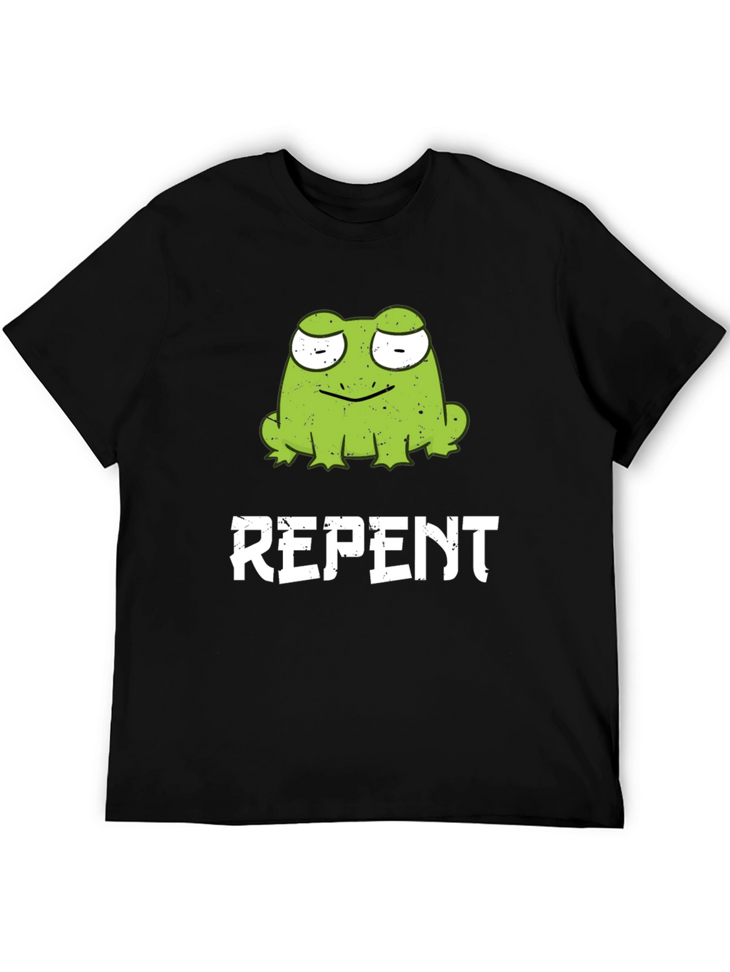 Frog Repent Graphic T-Shirt - Black Cotton Tee