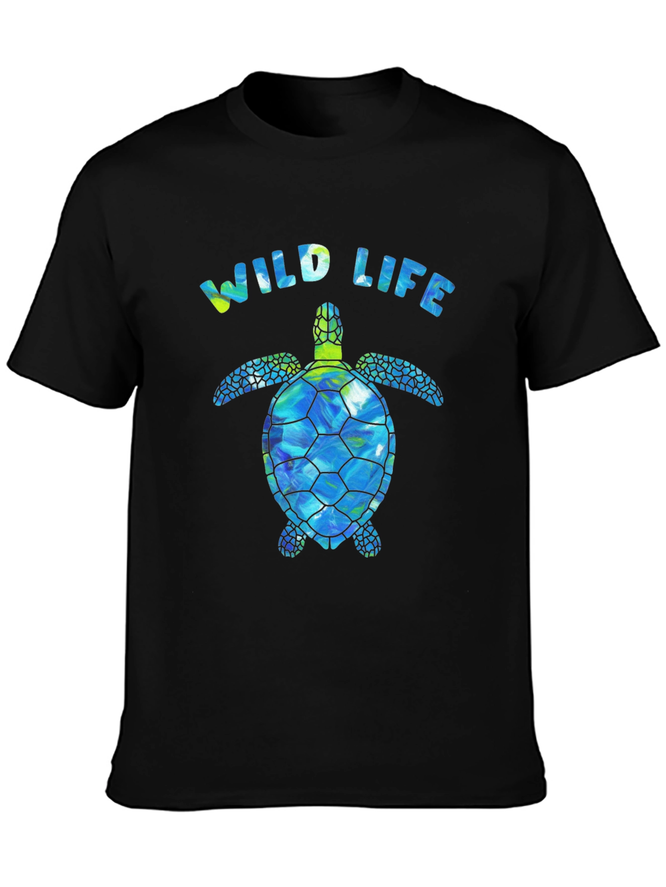 Wildlife Sea Turtle Graphic Tee - Black
