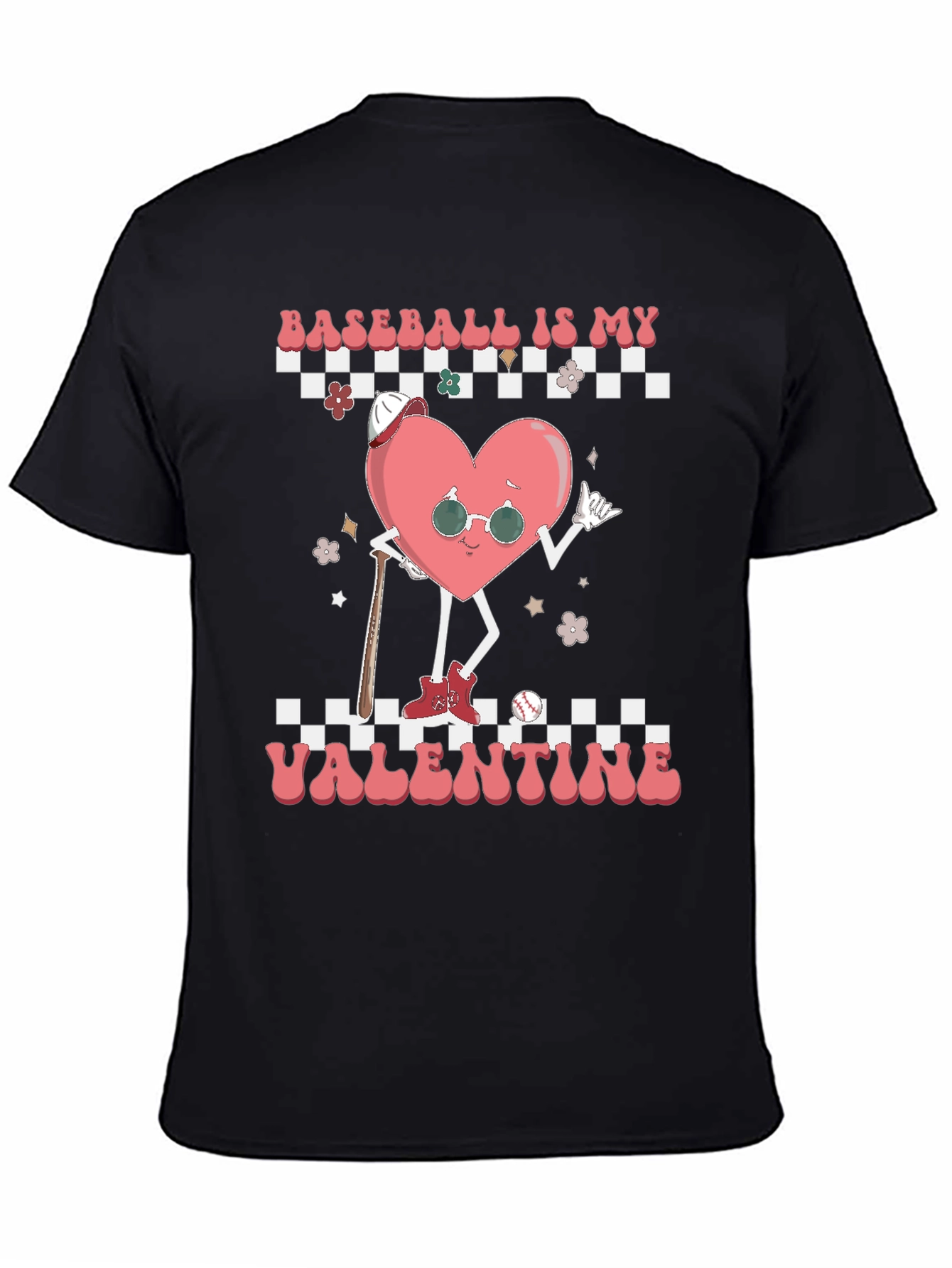 Baseball Valentines Day Heart Graphic Tee