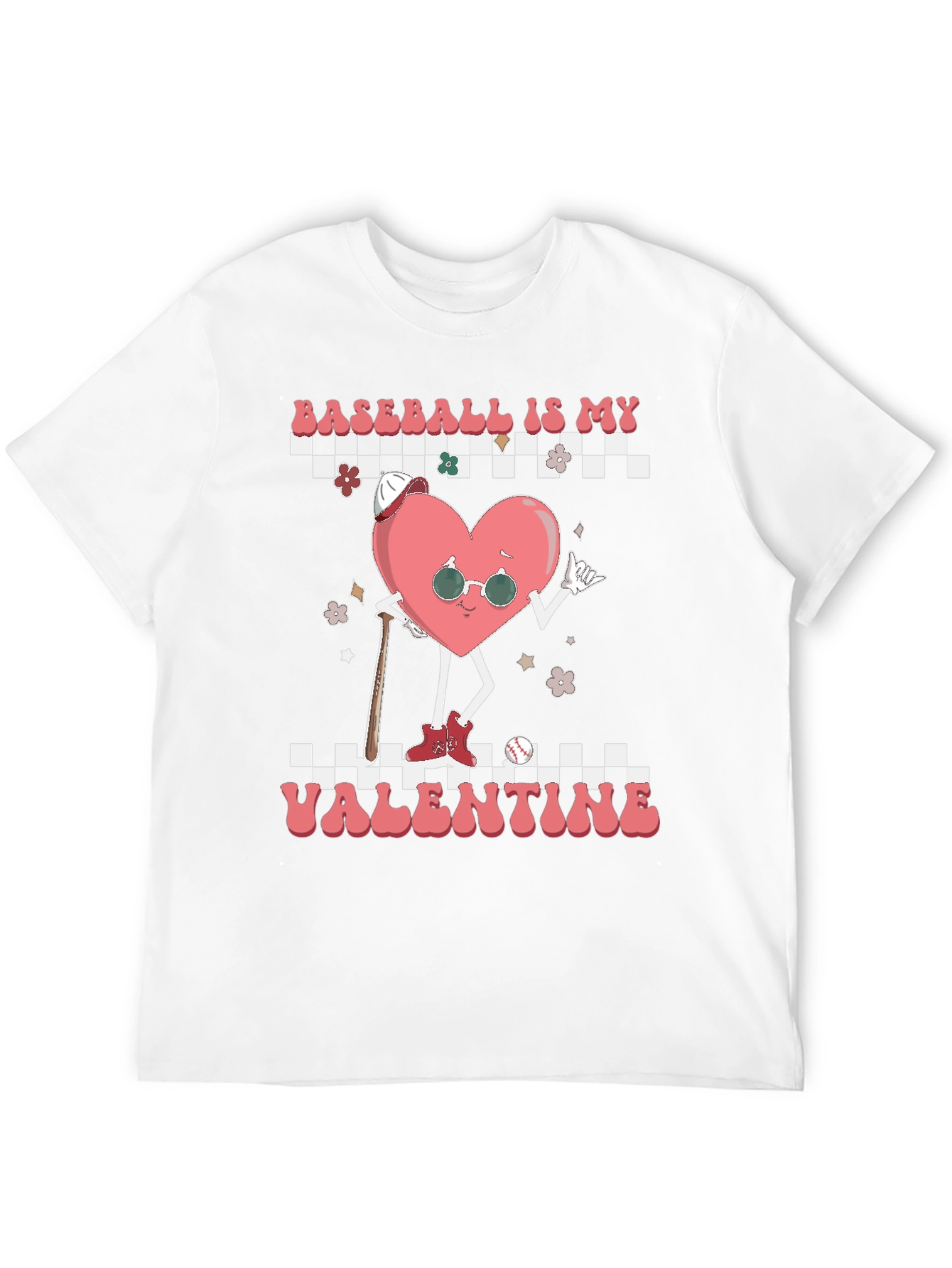 Baseball Valentines Day Heart Graphic Tee