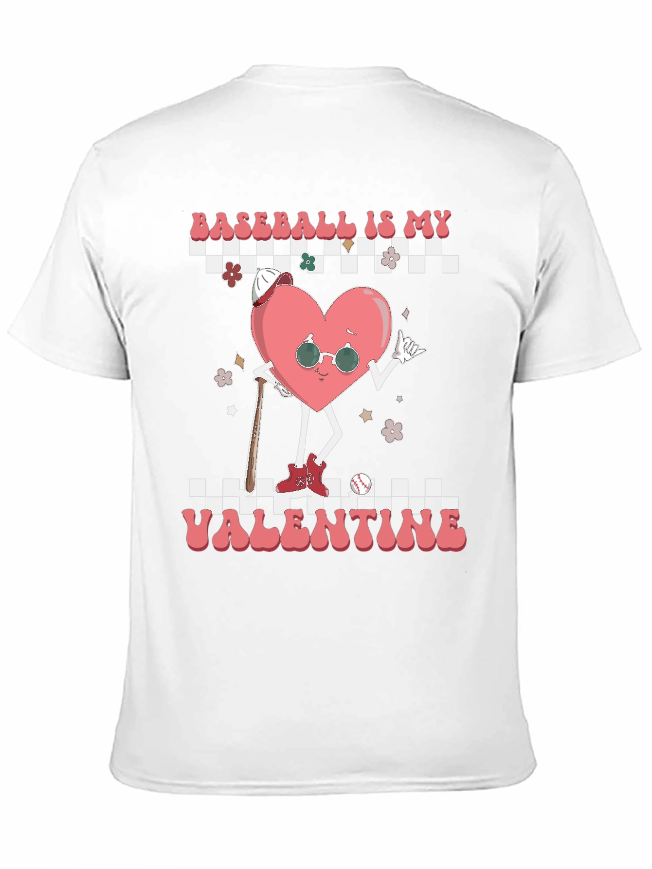 Baseball Valentines Day Heart Graphic Tee