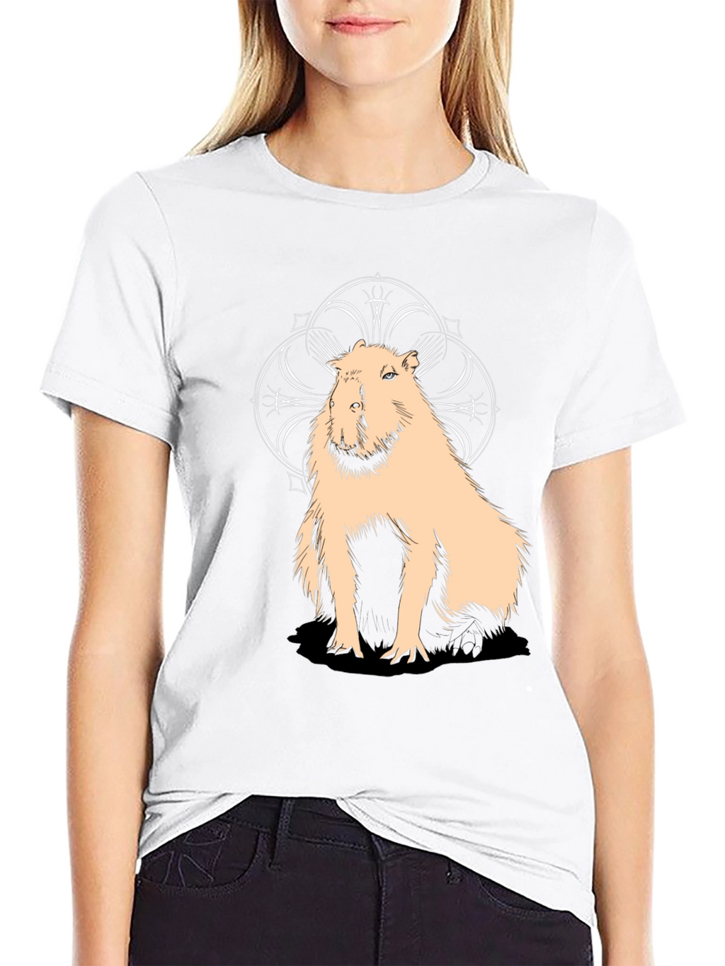 Capybara Graphic Tee - Stylish Black Cotton T-Shirt
