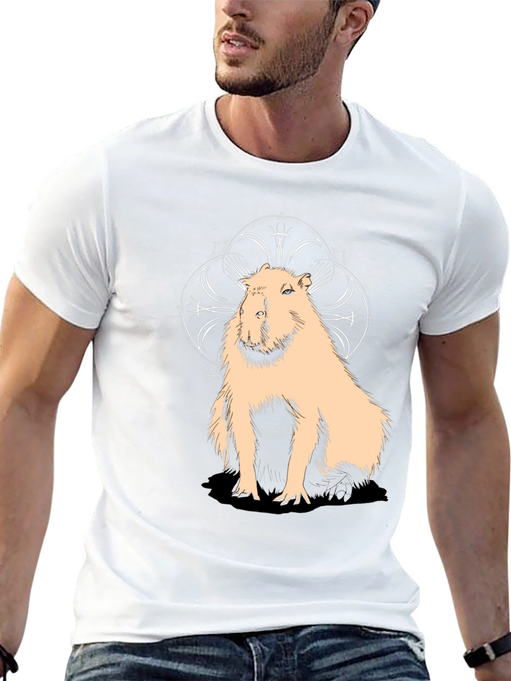 Capybara Graphic Tee - Stylish Black Cotton T-Shirt