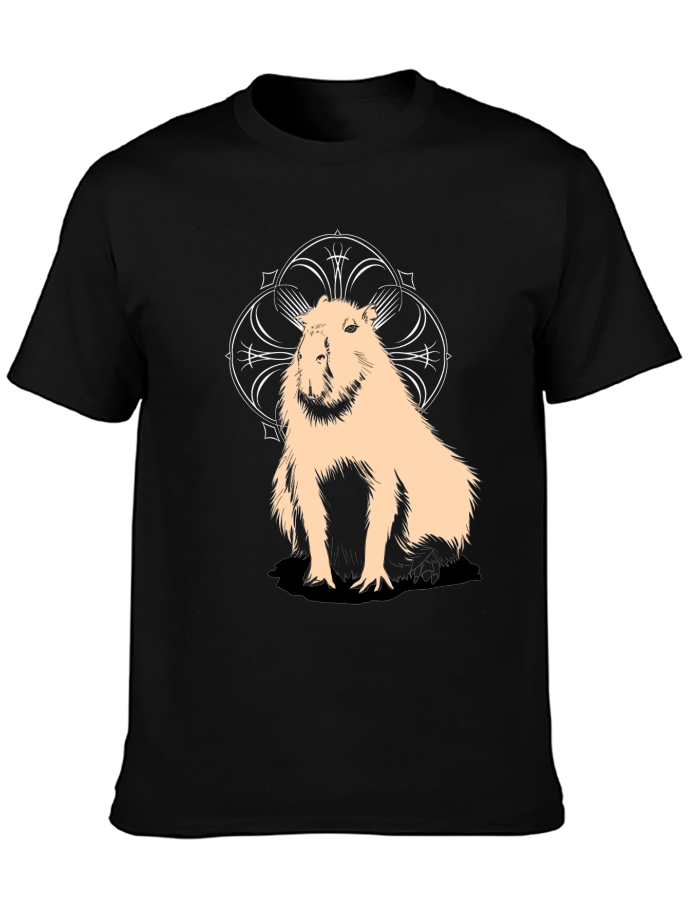 Capybara Graphic Tee - Stylish Black Cotton T-Shirt