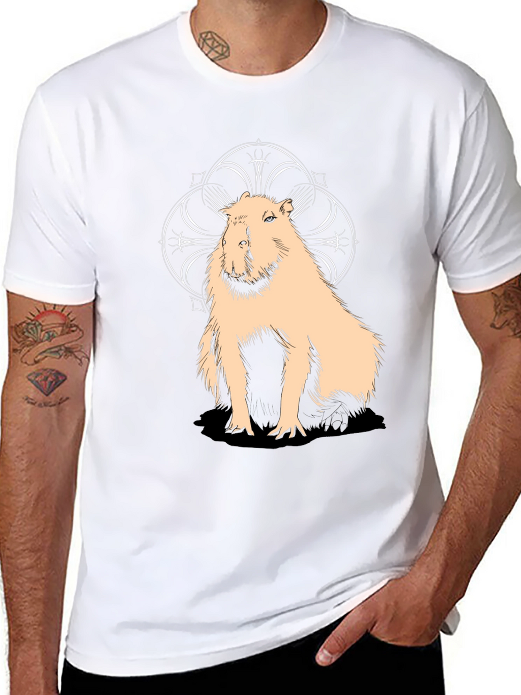 Capybara Graphic Tee - Stylish Black Cotton T-Shirt