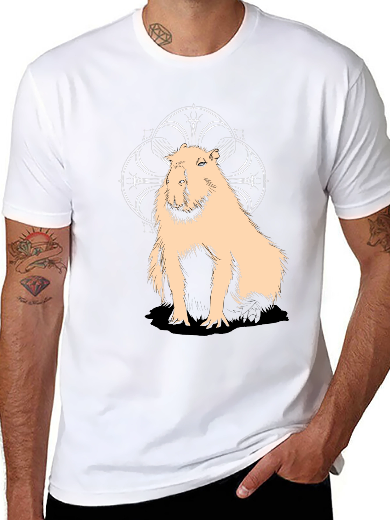 Capybara Graphic Tee - Stylish Black Cotton T-Shirt