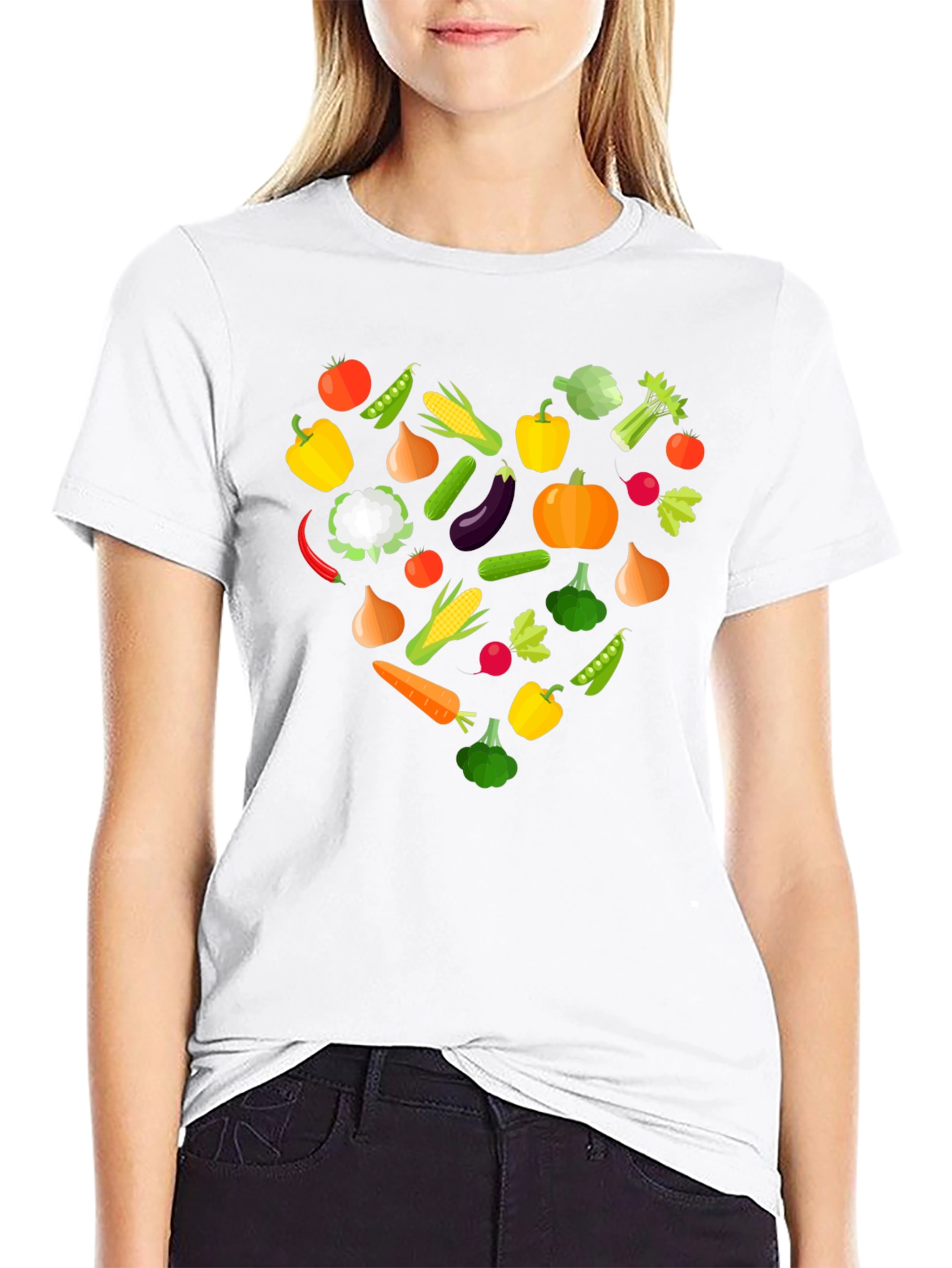 Vegan Heart T-Shirt - Eat Your Vegetables!