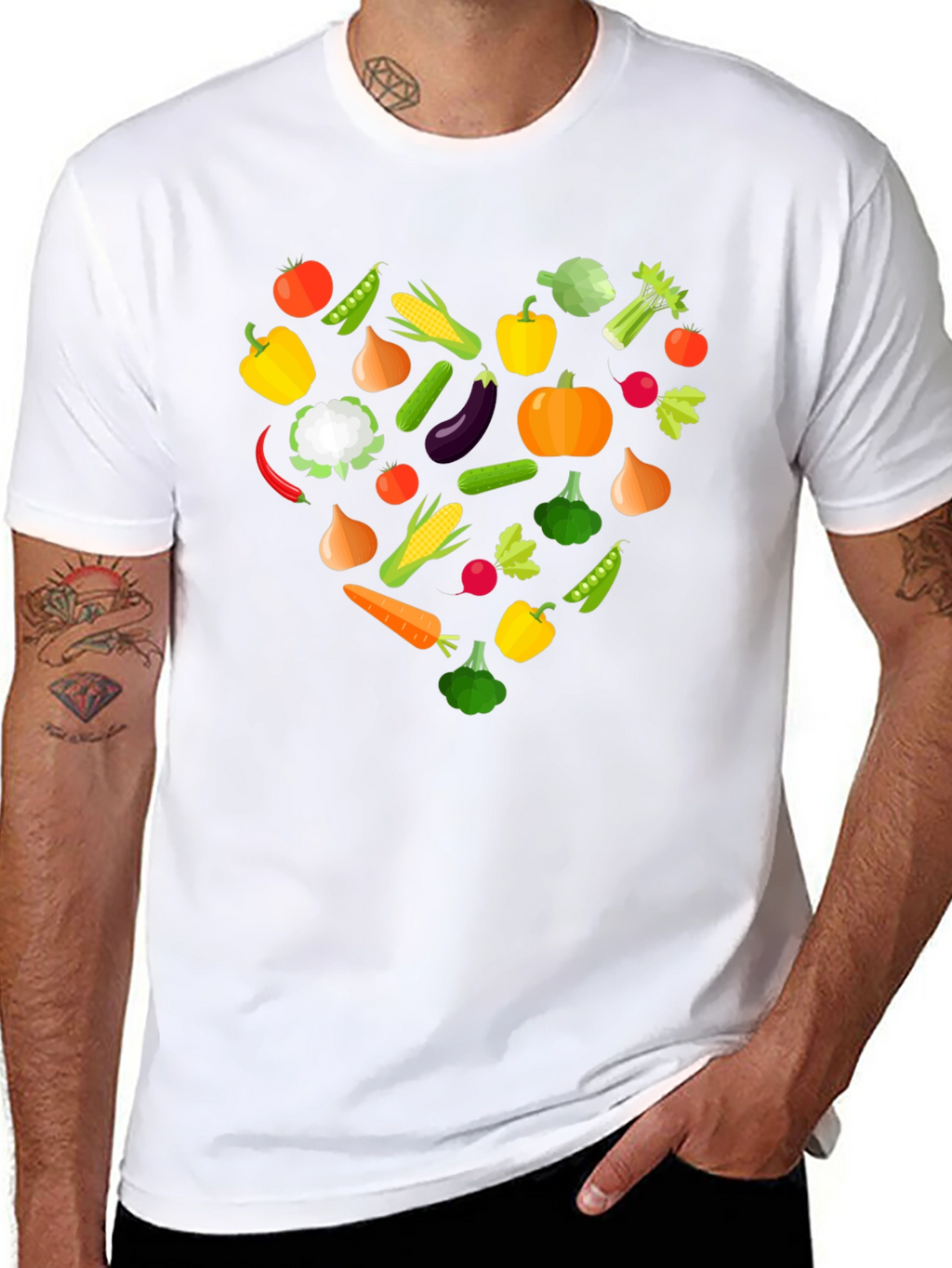 Vegan Heart T-Shirt - Eat Your Vegetables!