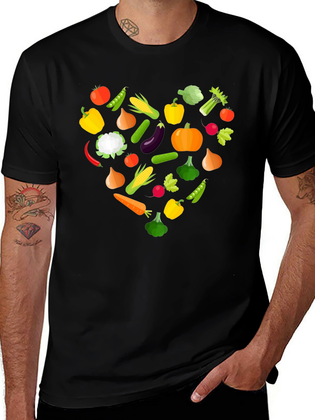 Vegan Heart T-Shirt - Eat Your Vegetables!