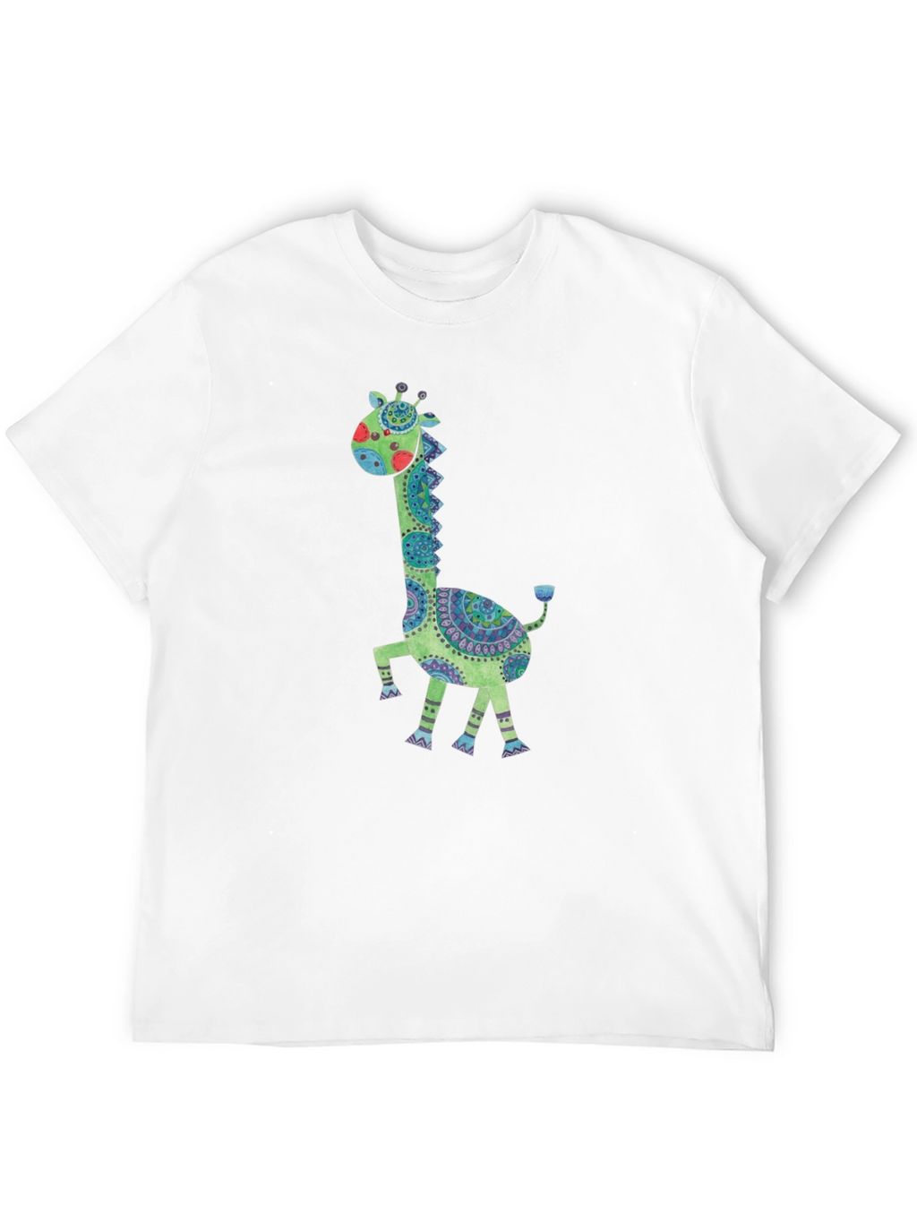 Giraffe Graphic Print Crew Neck T-Shirt