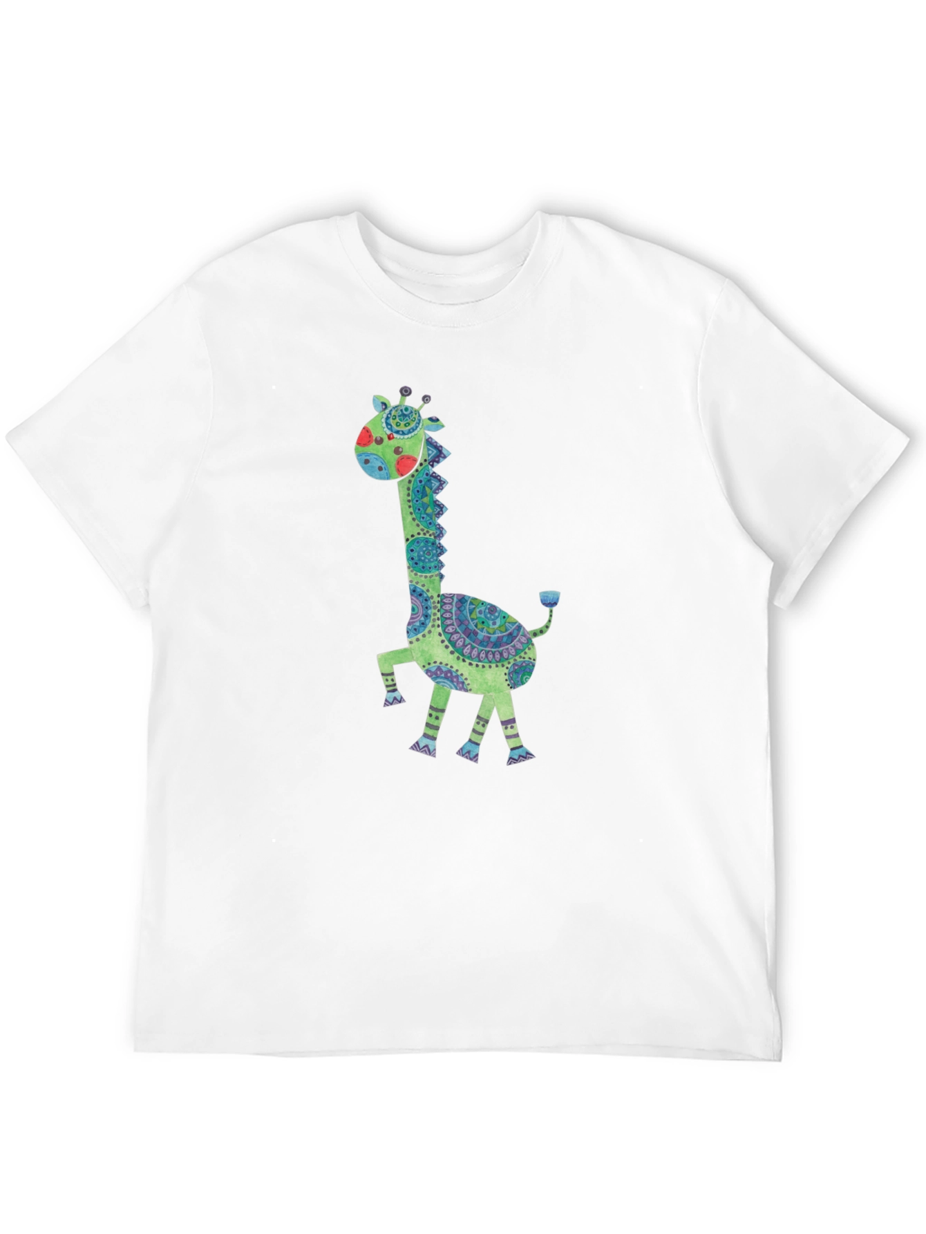 Giraffe Graphic Print Crew Neck T-Shirt