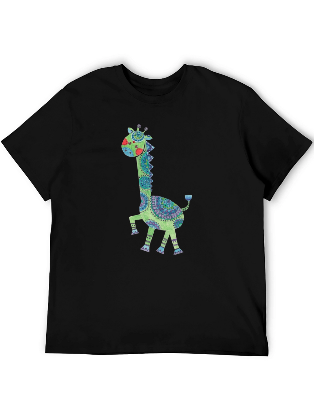 Giraffe Graphic Print Crew Neck T-Shirt