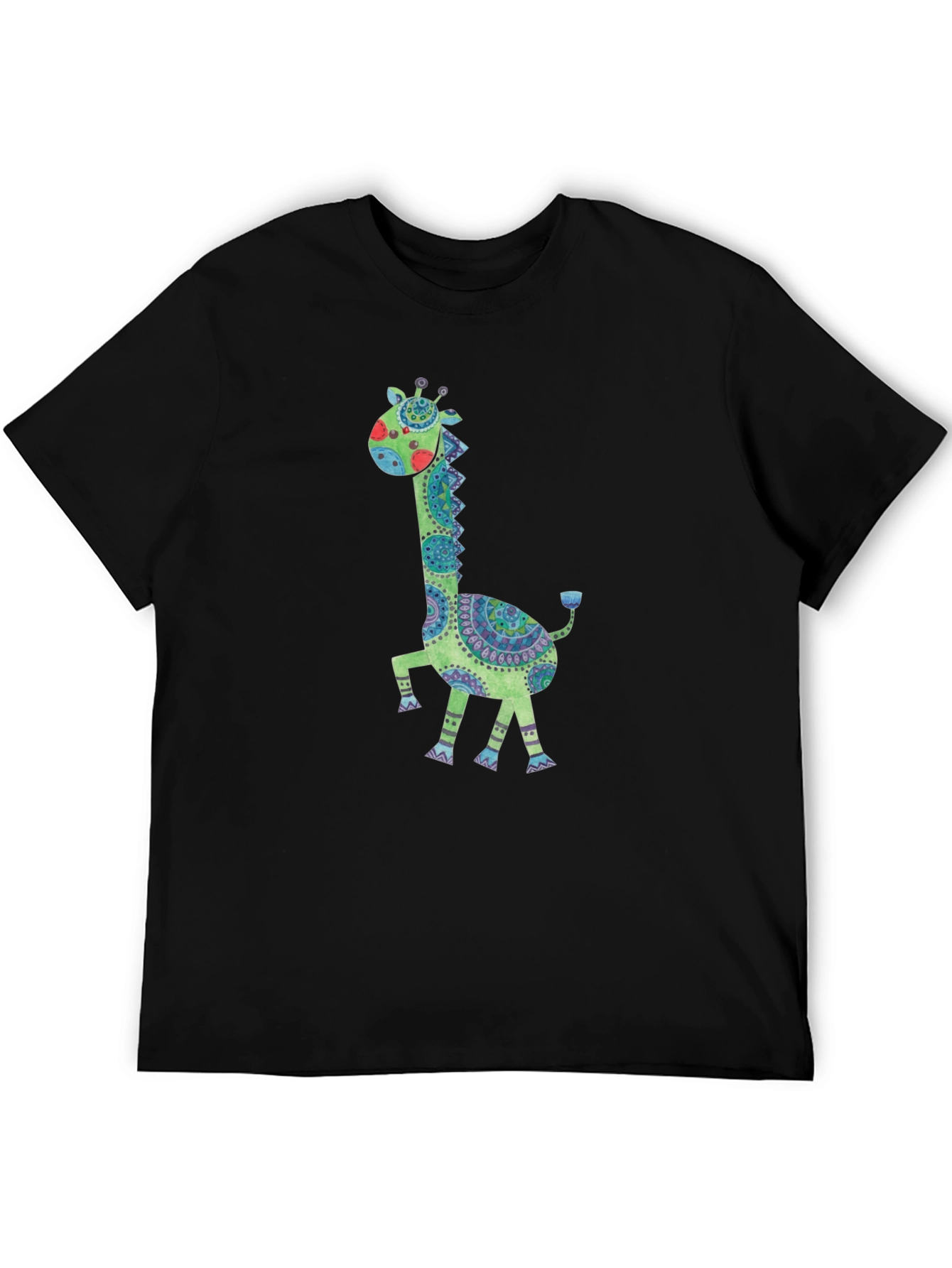 Giraffe Graphic Print Crew Neck T-Shirt