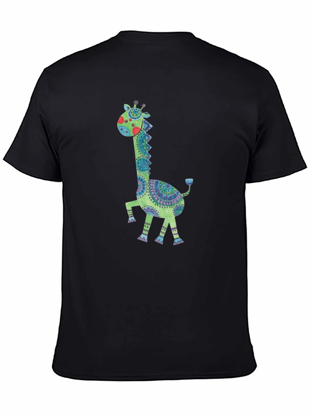 Giraffe Graphic Print Crew Neck T-Shirt