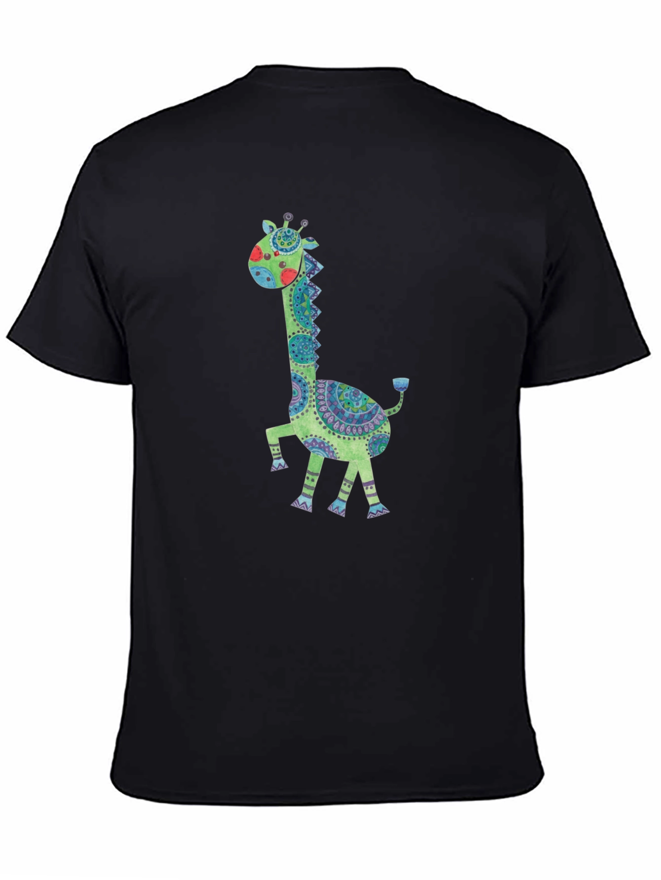 Giraffe Graphic Print Crew Neck T-Shirt