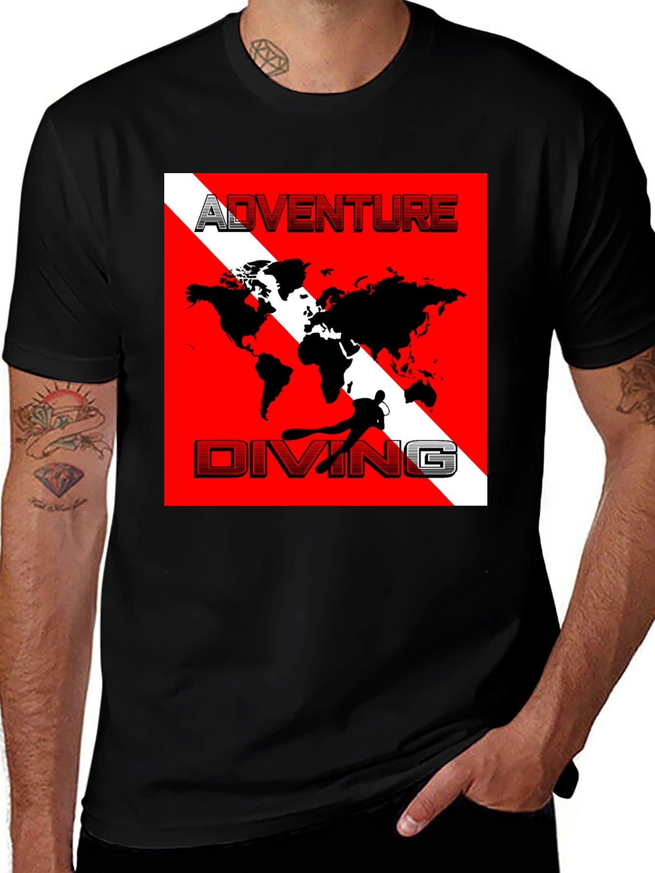 Adventure Diving World Map T-Shirt