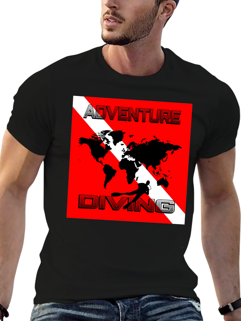 Adventure Diving World Map T-Shirt