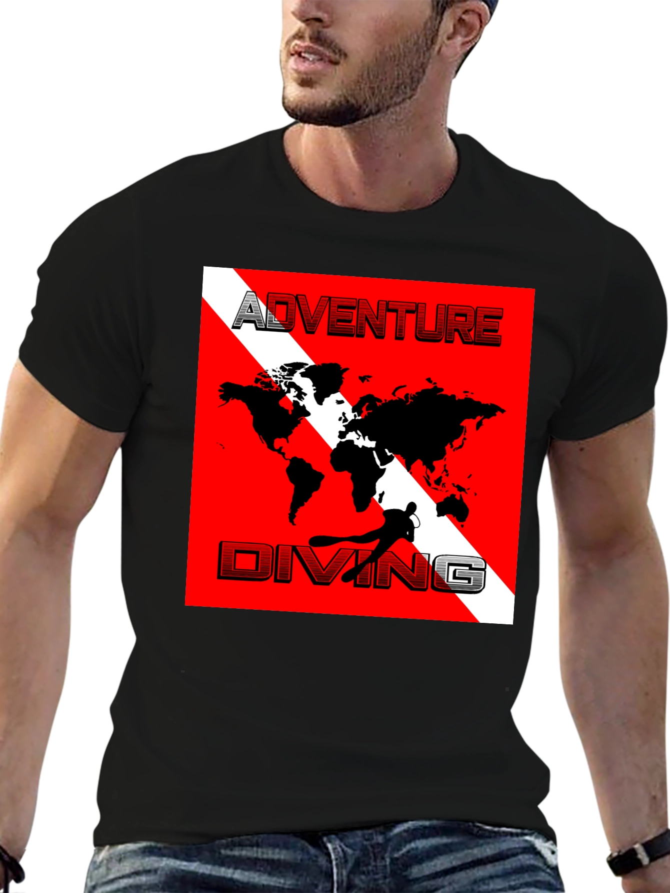 Adventure Diving World Map T-Shirt