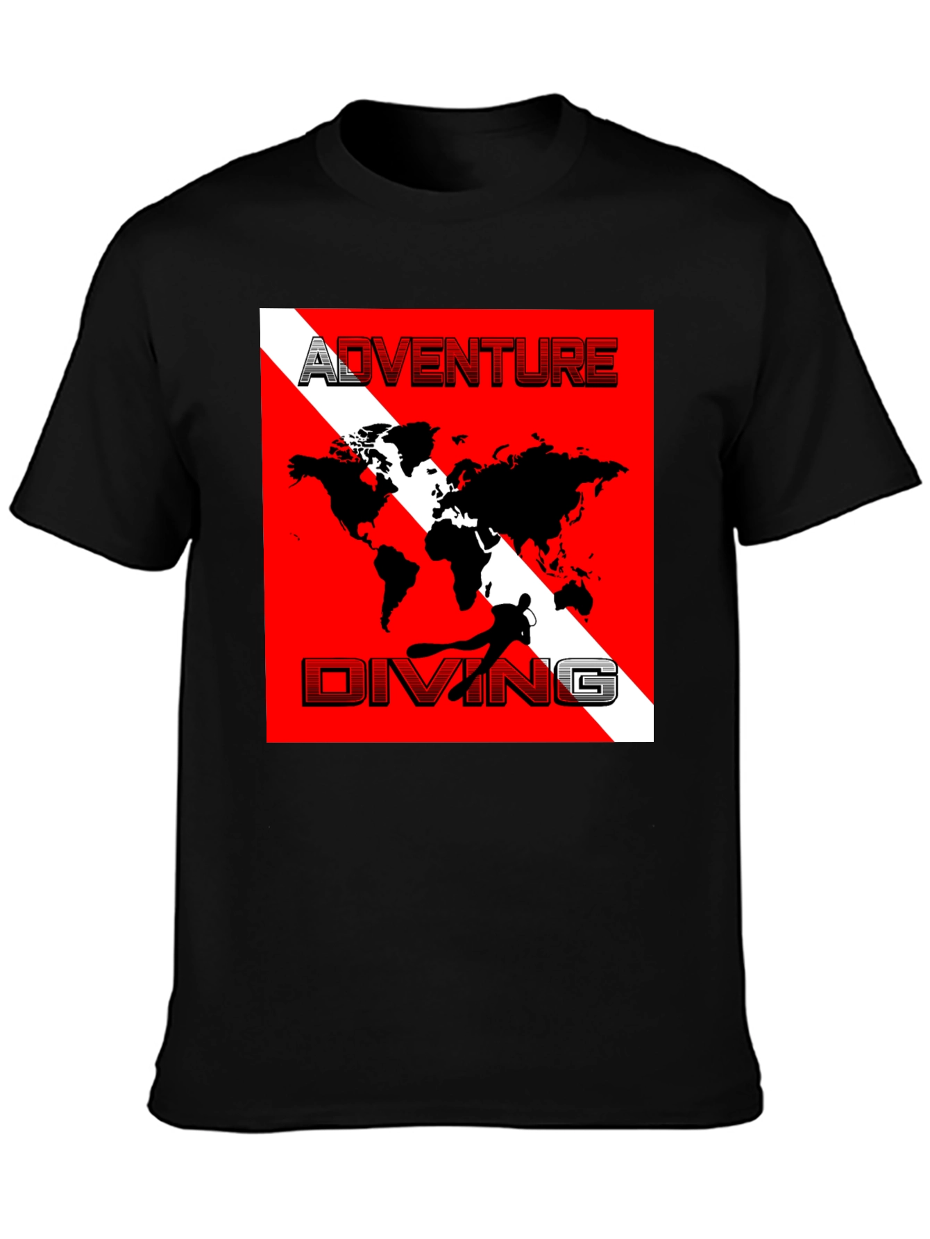 Adventure Diving World Map T-Shirt