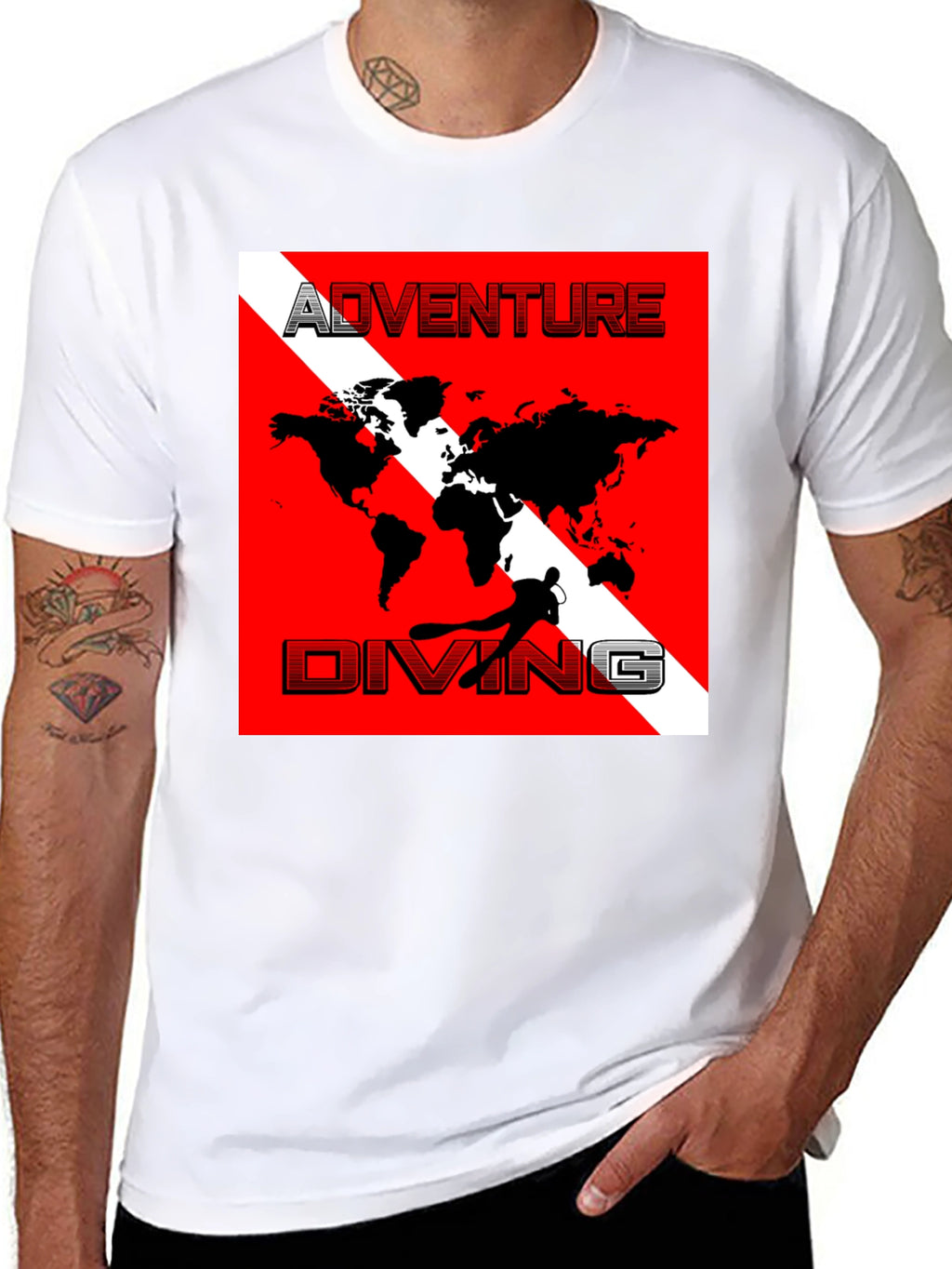 Adventure Diving World Map T-Shirt
