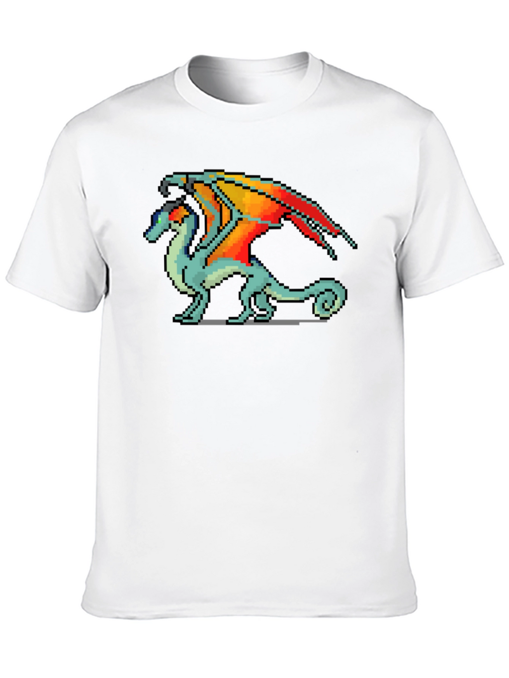 Pixelated Dragon Graphic T-Shirt - Black