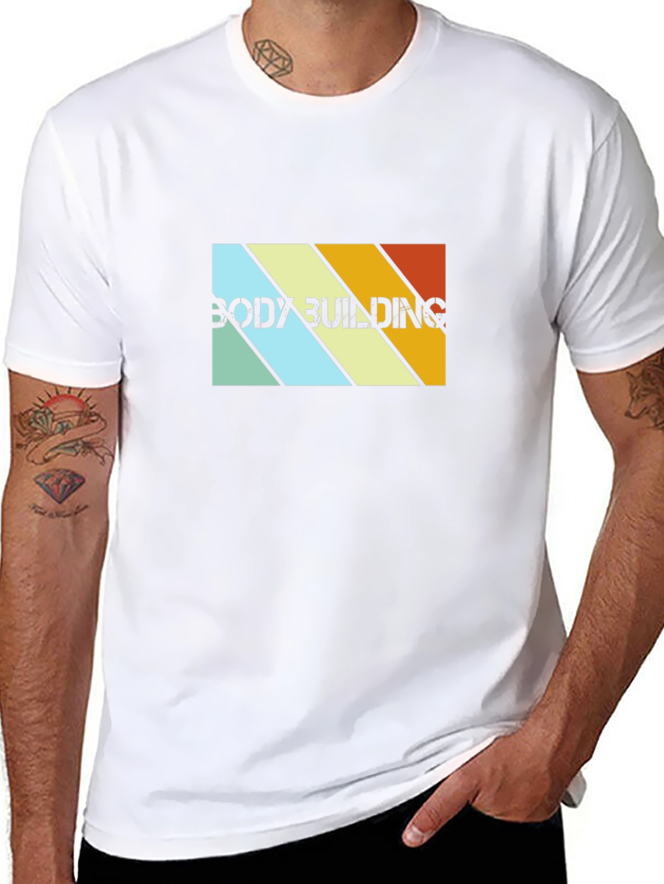 Retro Bodybuilding Graphic T-Shirt - Mens Black Tee