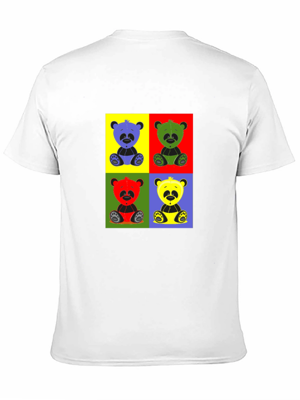 Pop Art Panda Graphic T-Shirt - Black