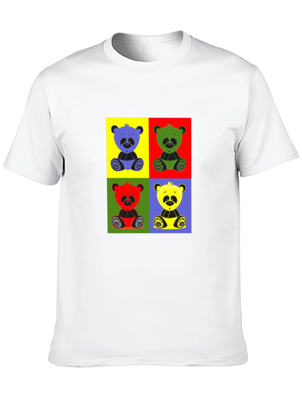 Pop Art Panda Graphic T-Shirt - Black