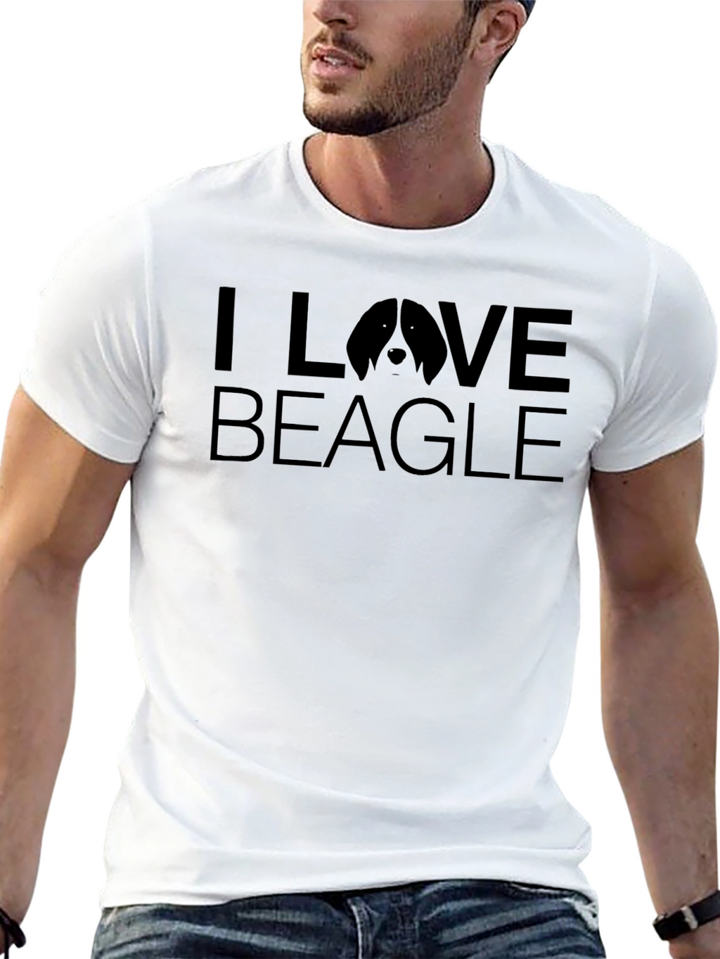 I Love Beagle Black T-Shirt - Dog Lover Tee